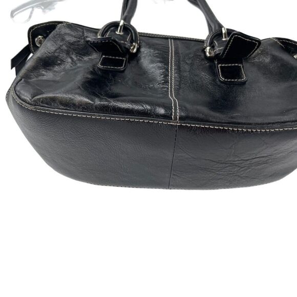 Etienne Aigner Handbag Black Leather Shoulder Bag Purse Zip Closure Classic Bag - Picture 5 of 12